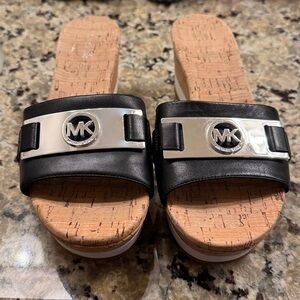 Michael Kors Black and Silver Sandals